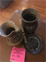 3 pieces hand thrown pottery