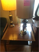 Mid Century table with 3 lamps