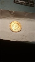 Coin: 1911 British gold half sovereign