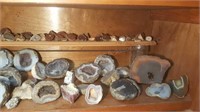 3rd shelf: geodes & agates