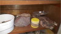 6th shelf: small agates & other minerals