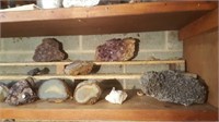 2nd shelf geodes, agates & copper ore