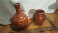 Eartenware vase and jar