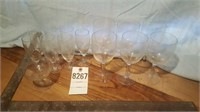 14pc Etched glass wine & champagne glasses