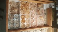Crate of quartz crystals