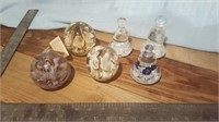 6pc blown glass paperweights