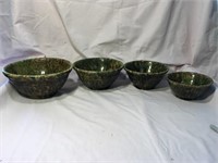 Set of 4 Stoneware Bowls glazing missing in