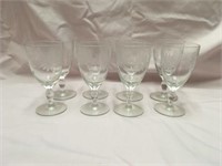 8 Etched Stemware 1 chipped