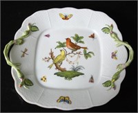 HEREND PORCELAIN TWO HANDLE TRAY
