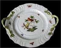 LARGE HEREND PORCELAIN TWO HANDLE TRAY