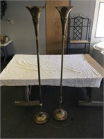 2 Matching Brass Floor Lamps