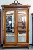 French 19thc. 2-door Beveled Glass Armoire