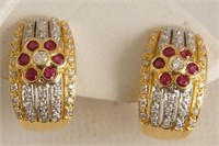 18kt diamond & ruby Earrings
