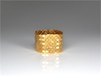 18K YELLOW GOLD WIDE LINK BRACELET