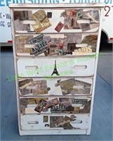 Wooden 6-Drawer Decoupage Chest of Drawers