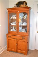 Oak Cabinet W/ Glass