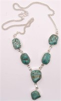 Sterling Silver & Polished Stone Necklace