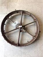 Antique steel wheel approx 30” in diameter