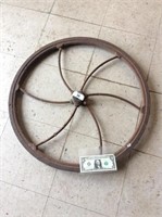 Antique Steel wheel approximately 27 inches in