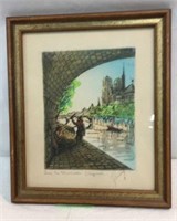 Vintage Parisian Signed Watercolor V 13