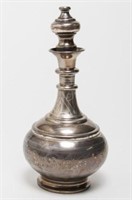 American Sterling Silver Flask or Bottle, Chased