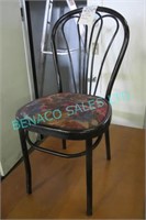 LOT, 8X WOOD CHAIRS W/ FLORAL SEAT( RECONSIGNED)