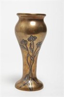 Heintz Art Nouveau Japonisme Mixed Metal Vase