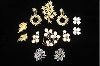 Signed Costume Jewelry Brooches & Earrings