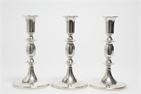 Cartier Sterling Silver Candlesticks, Weighted, 3