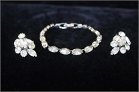 Weiss Rhinestone Bracelet & Earrings