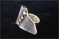 Abstract Sterling & Copper Ring S. Gigli