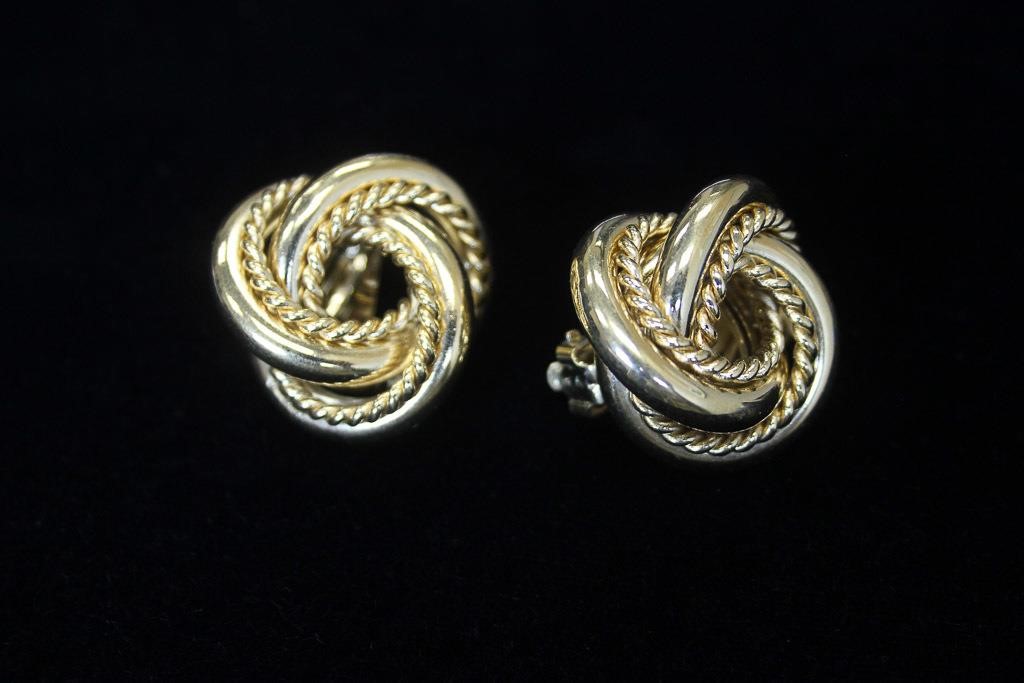 Vintage Givenchy Gold Knot Clip Earrings | Cates Auction & Realty Co., Inc.