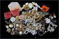 Big Ol' Kooky Bag of Vintage Costume Jewelry Parts