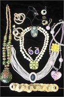 Colorful Glass & Abalone Costume Jewelry