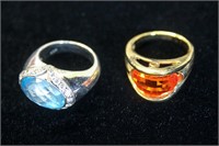 2 Sterling Silver 925 Cocktail Rings
