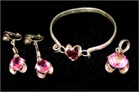Sterling Silver Bracelet, Pendant & Earrings