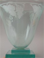 Glass Vase with Etched Decoration