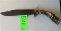 Antler handle knife 16" overall 9 1/2" handle