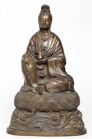 Chinese Bronzed Guanyin Figure, Vintage