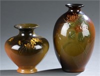 2 Rookwood and Roseville Pottery vases, c. 1900
