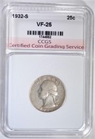 1932-S WASHINGTON QUARTER CCGS VERY FINE