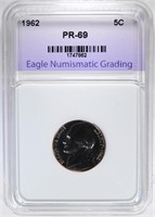 1962 JEFFERSON NICKEL, ENG SUPERB GEM PLUS PROOF