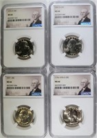 4 WASHINGTON QUARTERS NGC MS-66 76-D, 77, 72-D,