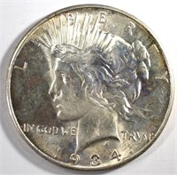 1934-D PEACE SILVER DOLLAR, CH BU