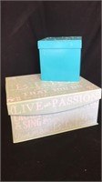 Mint and teal decorative boxes