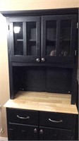 Black and light toned wood cabinet