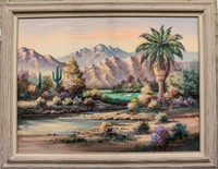 Art Min Song Ree Painting Desert Landscape Golf