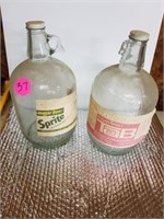 OLD SPRITE AND TAB  GLASS JUGS