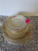 CROWN POTTERIES SET - 6 PLATES AND CUPS/ SAUCERS