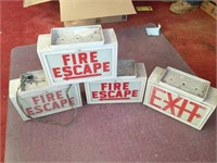 (4) Vintage Fire Escape Lights